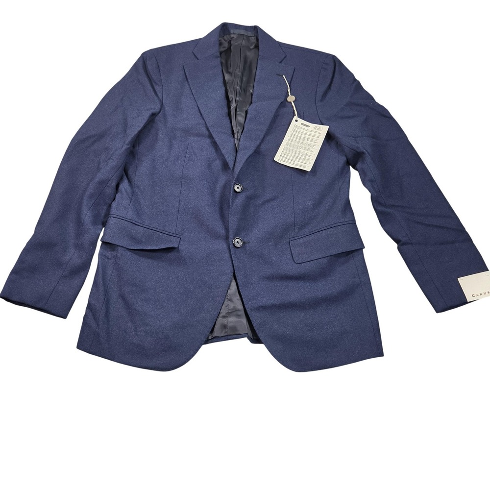 Caruso Blazer Sport Coat Mens IT 48 Blue Wool Cashmere 2 Button Made In Italy